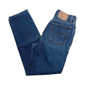 Vintage 90s Levi's Women's 501 13501 Medium Wash Blue Denim High Waisted Jeans